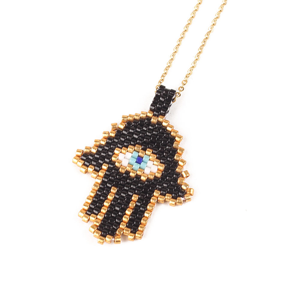 fashion palm eyes woven necklace