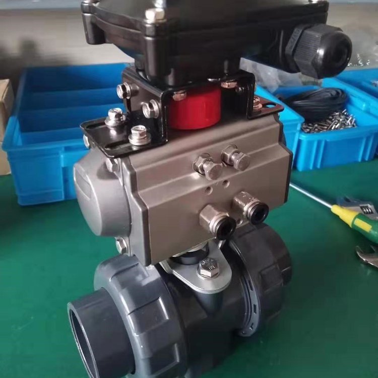 Q661F-10S气动CPVC塑料承插球阀 耐腐蚀快速开关型气动球阀DN15