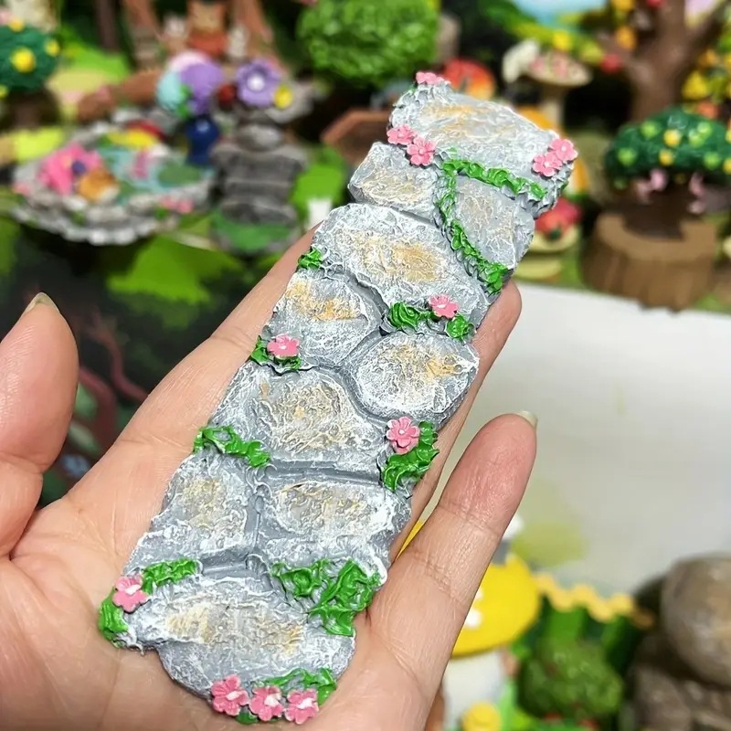 Cross-border handmade resin simulation flower road ornaments micro-landscape secret garden fish tank landscaping factory direct sales