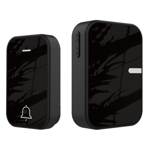 Cross-border hot sale  new pure black self-generating wireless doorbell battery-free waterproof 200 meters ultra-long distance