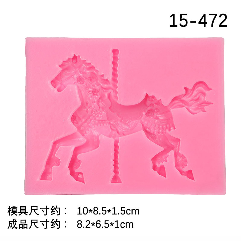 Nuevo carrusel fondant cake decoración molde fondant molde de silicona chocolate molde de silicona líquida