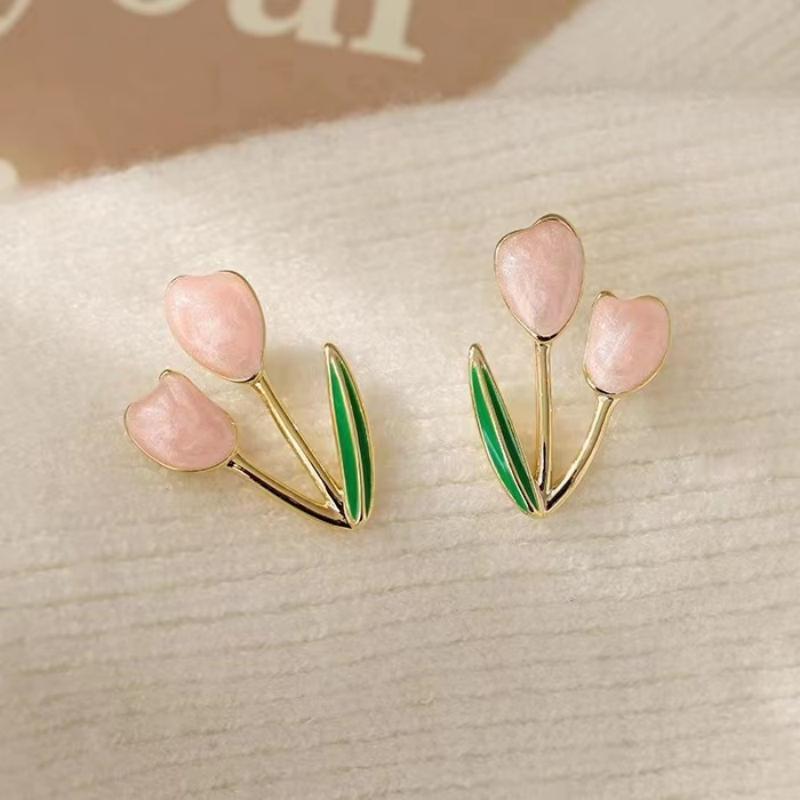 Flower Pattern 1 Pair Simple Style Flower Plating Alloy Gold Plated Ear Studs