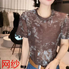 一件代发2026夏季新款时尚圆领印花宽松洋气百搭减龄短袖T恤