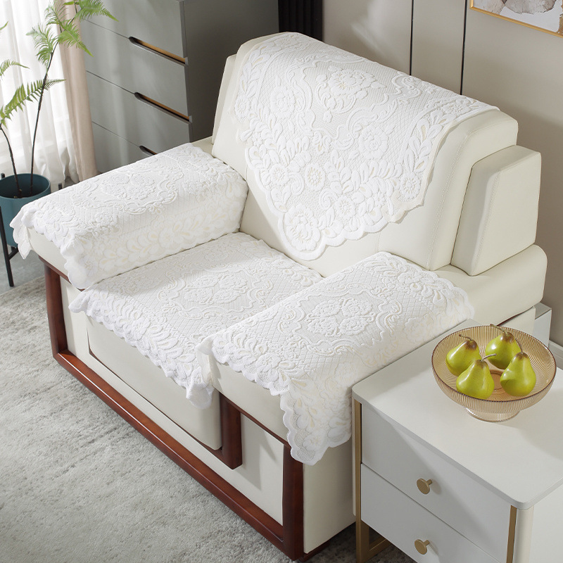 Sofá de oficina encaje espalda toalla toalla triángulo toalla de pasamanos hotel sala de conferencias toalla de sofá individual xiyi