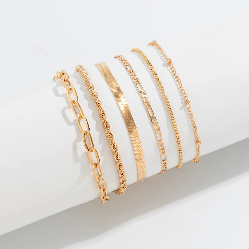 Bohemian Jewelry Stainless Steel Women's Set Multi-Layer Stacked Bracelets Ins Style Chain 2024 New Model Bohemian Jewelry Stainless Steel Women's Set Multi-Layer Stacked Bracelets Ins Style Chain 2024 New Model