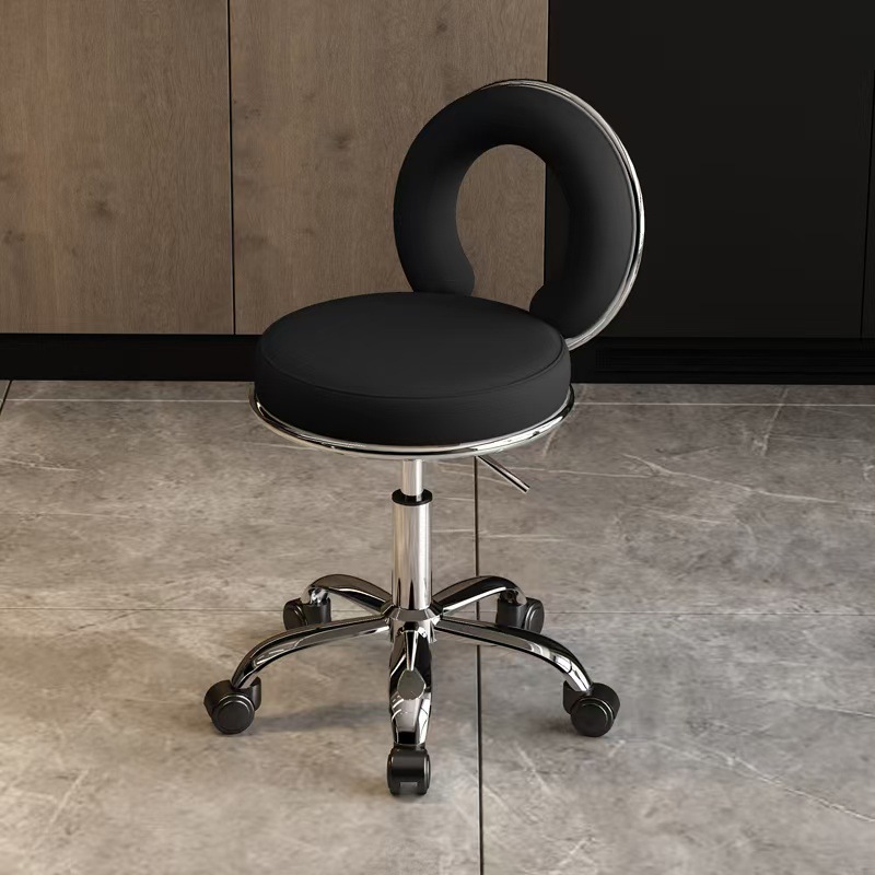 Elevación de taburetes redondos, elevación de taburetes de belleza, poleas giratorias, peluquería, maestros, salón de peluquería, salón de peluquería, salón de peluquería