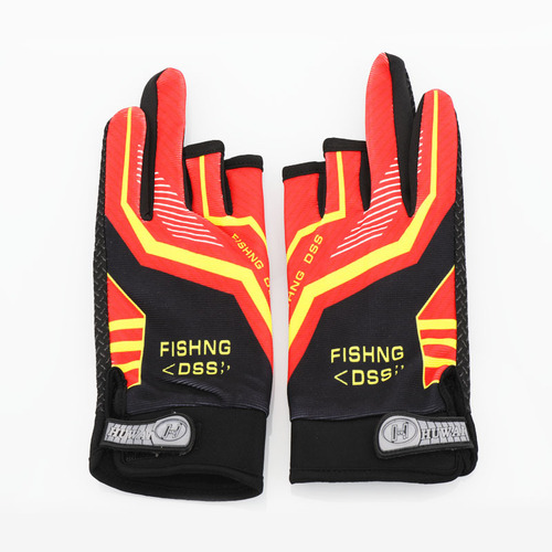 Lightweight fishing gloves with skin-friendly micro-elastic breathable three-finger non-slip palms with Velcro adjustment and sun protection.