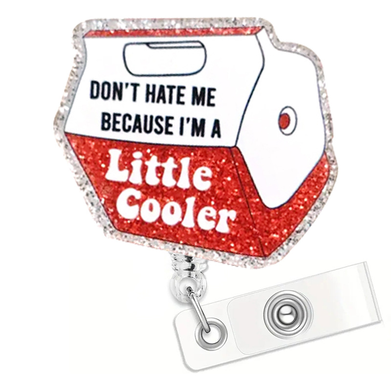 Badge scroll a litte cooler telescopic buckle rotating emblem nurse easy pull buckle cross-border acrylic pendant