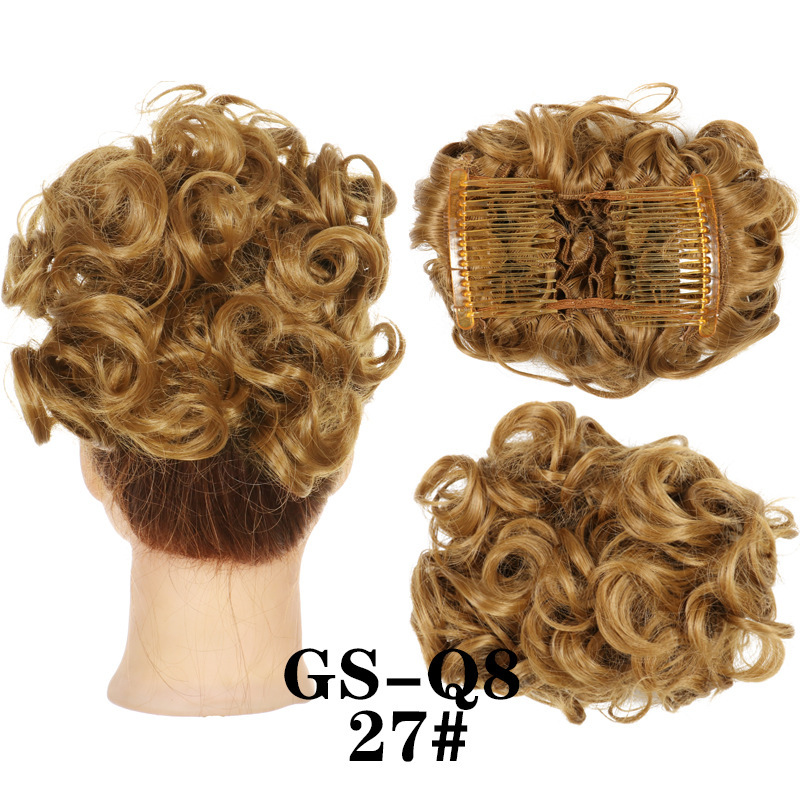 Transfronterizos europeos y estadounidenses rizos brotes de cabello al por mayor mujeres rizos ondas chinas retro flores brotes de caballo cabello de pino peluca