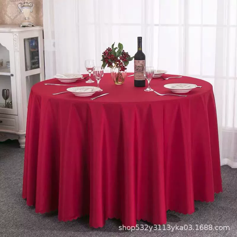Large round table restaurant tablecloth hotel hotel banquet family can use round wedding European tablecloth table covers cross-border