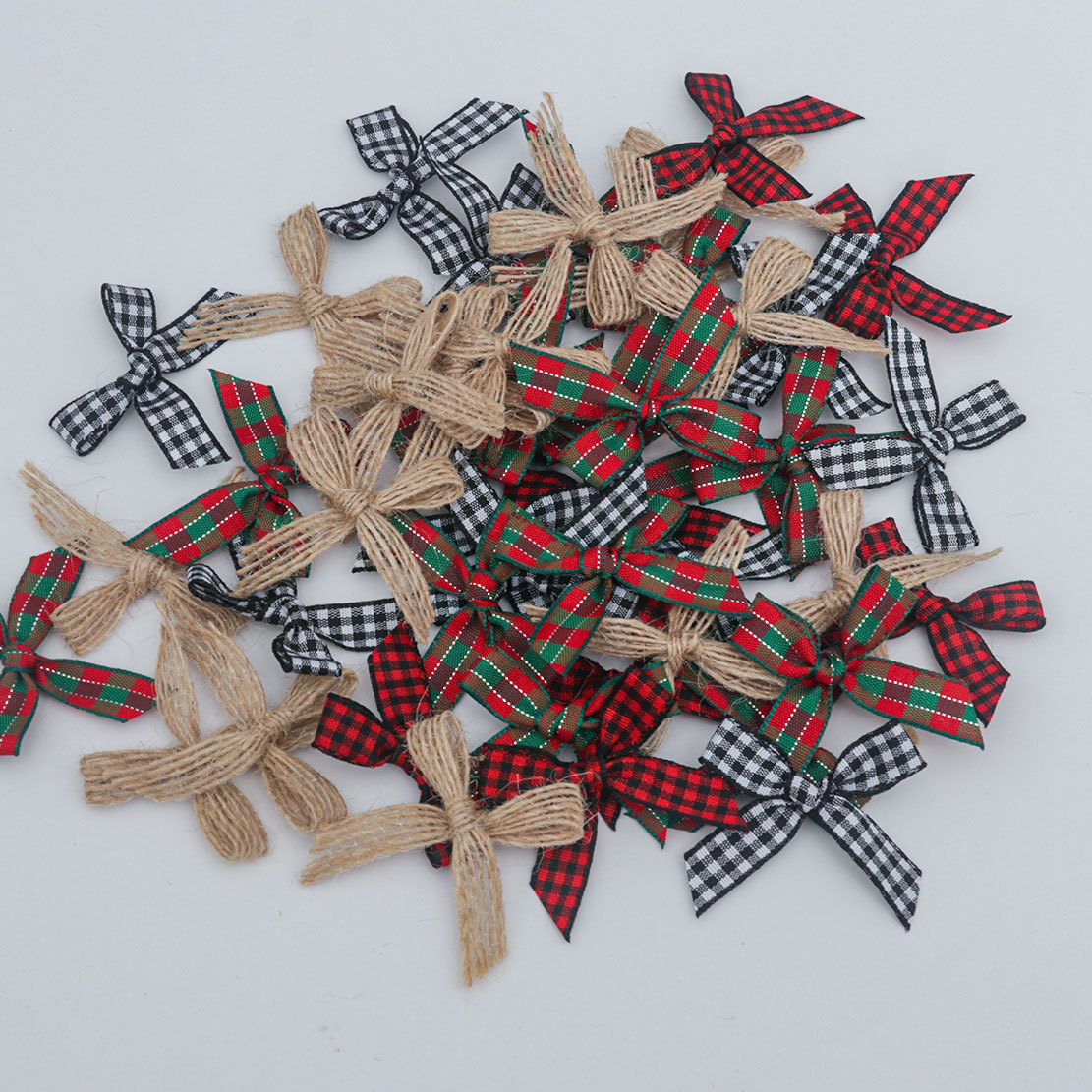 Red estilo fresco Plaid cinta DIY mano arco vacaciones decoración satén cinta arco al por mayor