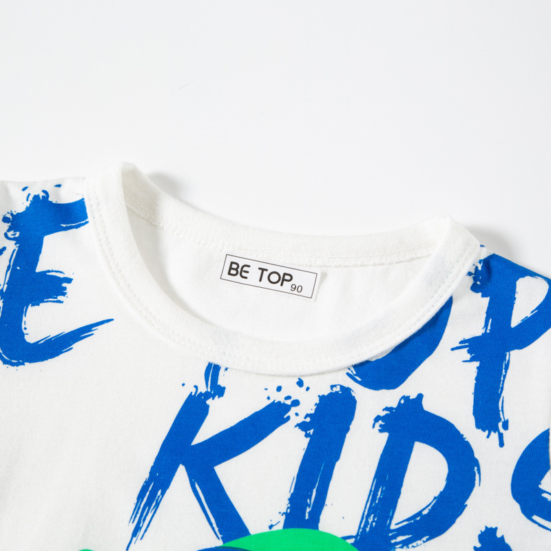 Personalizado nuevo dinosaurio tridimensional de verano para niños camisetas de manga corta de dibujos animados chaqueta de algodón de verano una muestra