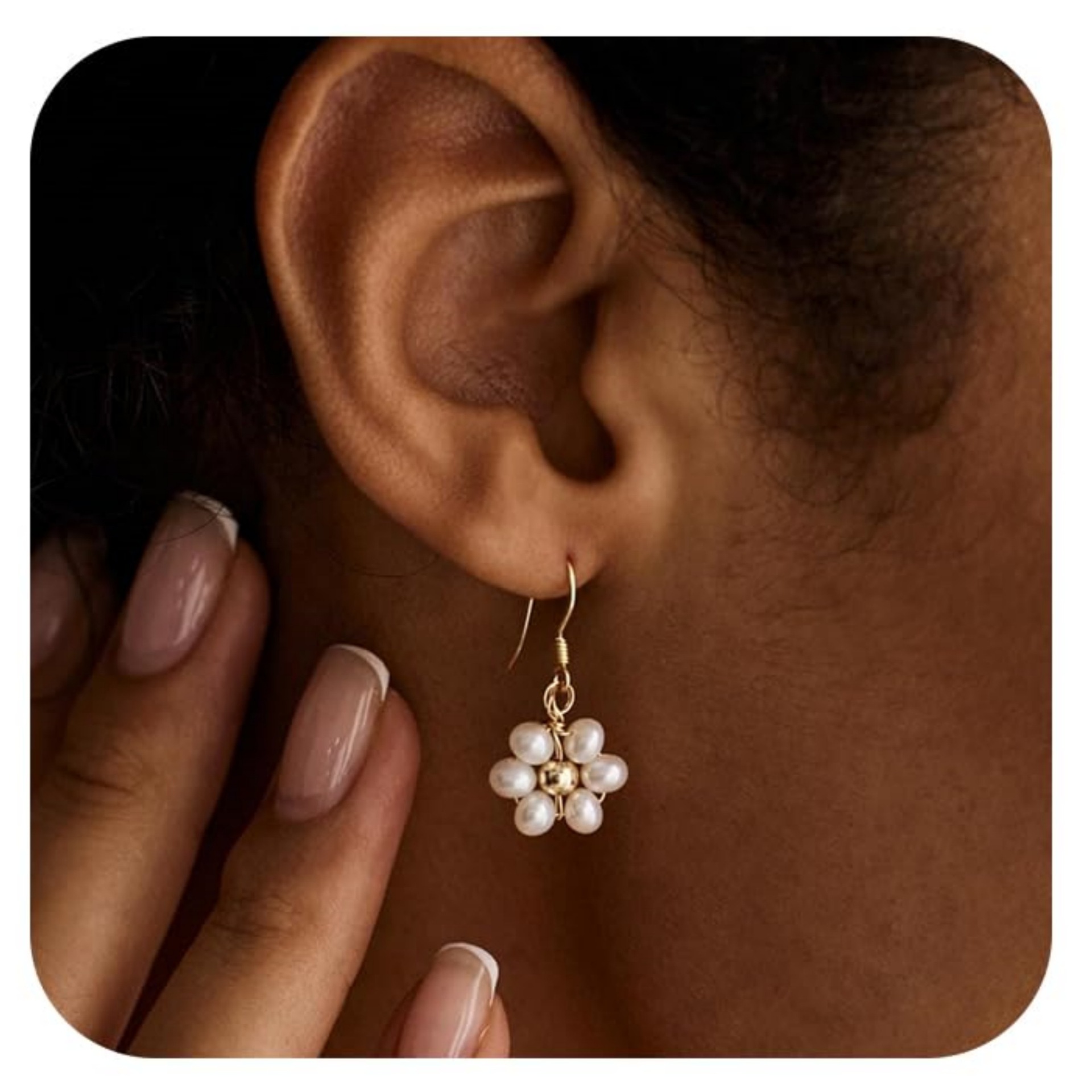 Elegante Blumen Ohrhänger Mit Echter Goldbeschichtung Und Perle_voghion.com
