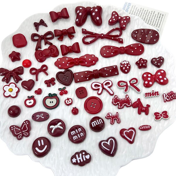 Red accessories with bow