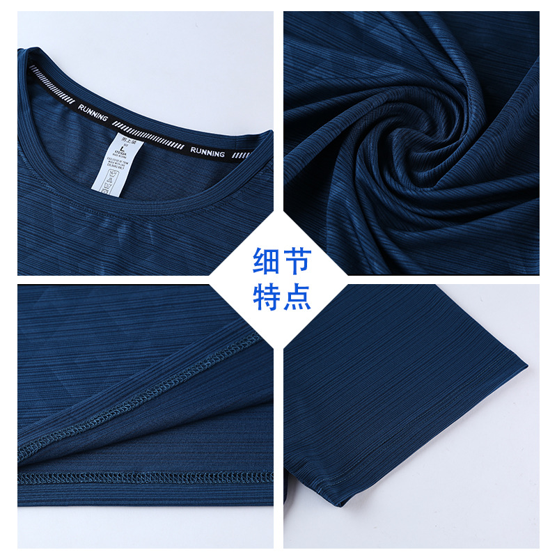 2022 verano hombres deportes hielo seda ropa de secado rápido manga corta T transfronteriza casual ligero fitness correr cuello redondo Camiseta