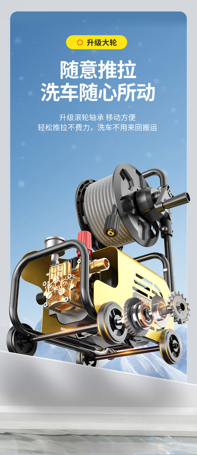 【Upgraded Brushless】Car Washing Machine High-Pressure Water Gun for Home Use 220V High-Power Car Cleaning Tool Floor Cleaning Machine