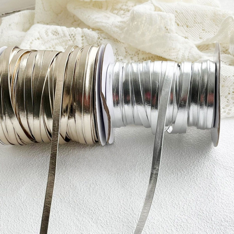 金属风金银色仿皮织带手工蝴蝶结发饰头饰材料辅料皮质丝带