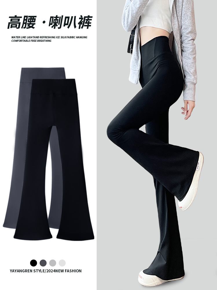 Flared Shark Pants for Women, High-Waisted, Slimming, Sporty, Butt-Lifting, Flared Yoga Leggings for Spring and Autumn 2026