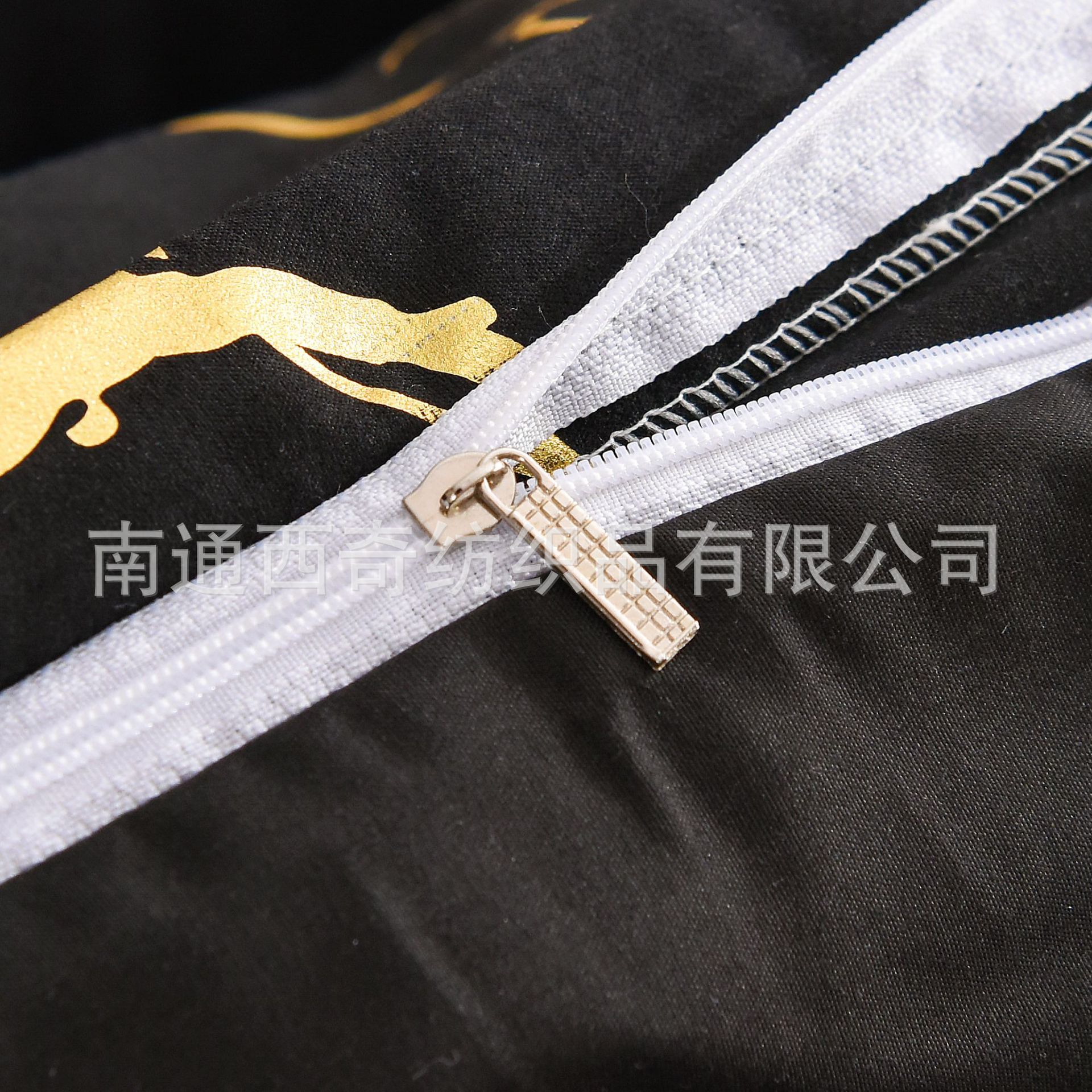 跨境家纺被套外贸床单亚马逊烫金纯色三四件套工艺烫彩金床上用品