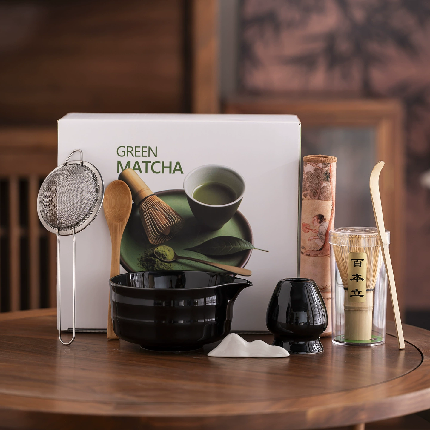 Wavy Ceramic Matcha Tea Set, Chinese-style tea cup and tools kit, multi-style options