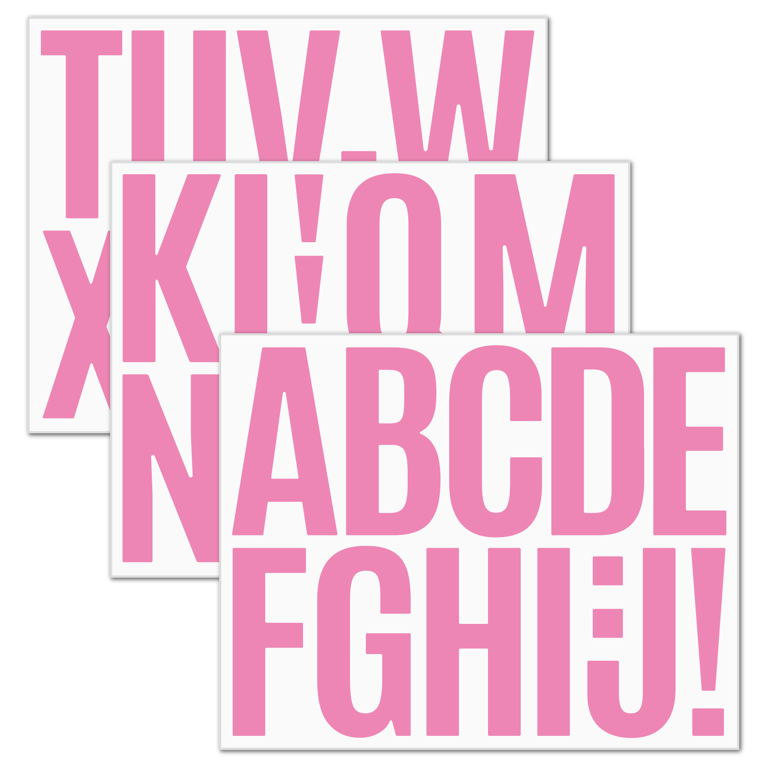3 inches 26 letters-[pink] 3 sheets/set P158