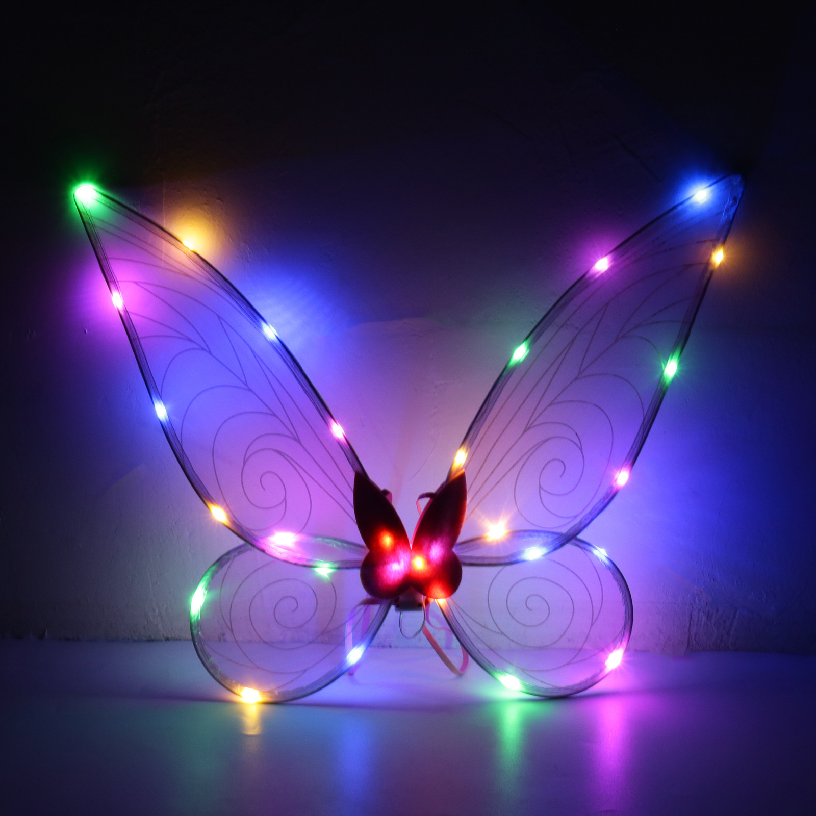 Navidad Nuevo estilo de emisión de luz ELF alas fiesta de vacaciones con flash mariposa Halloween accesorios de rendimiento para niños