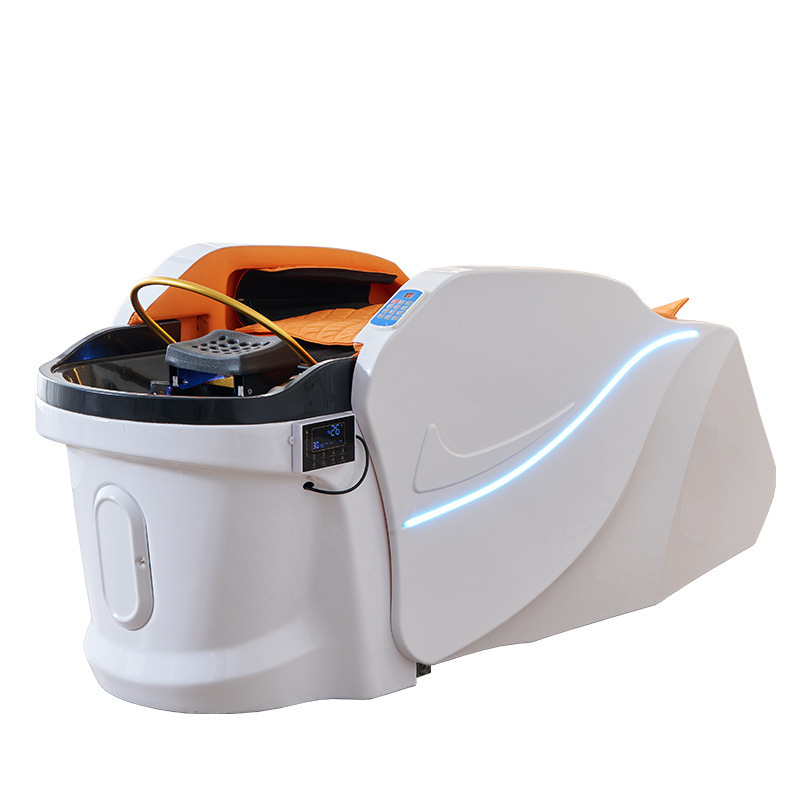 Masaje eléctrico lavable cama de tratamiento de cabeza cama de descarga de agua de decocción medicinal a temperatura constante circulación de agua de fumigación para curar el cabello especial para barbería de alta calidad