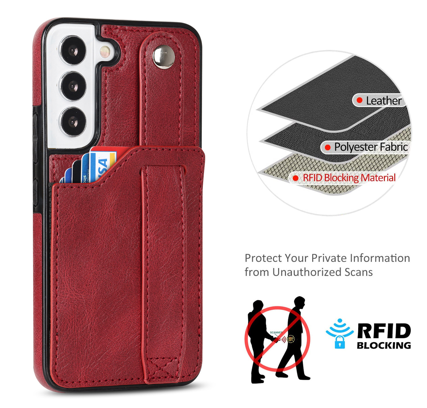 Handyhülle Für Samsung A53 Mit Armband Und Kartenfach Aus Leder_voghion.com
