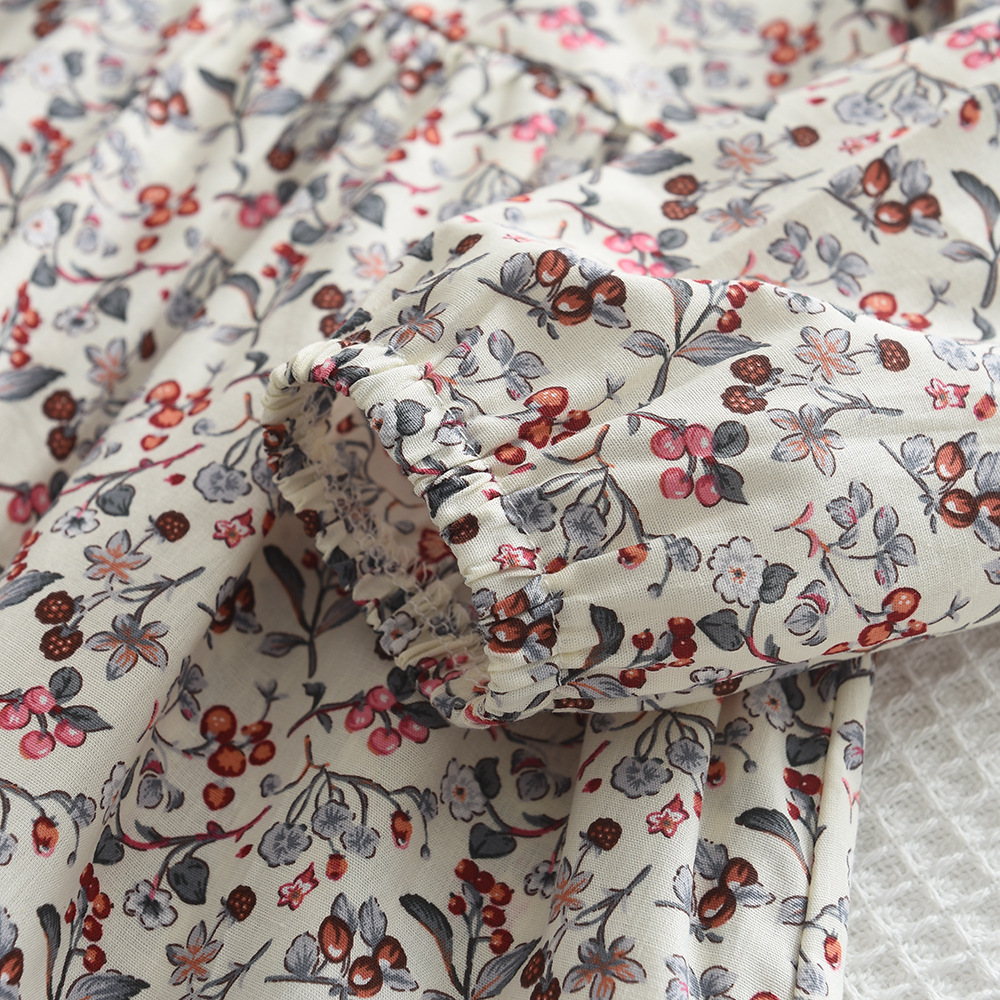 Rochie pentru fete, rochie cu mânecă lungă, cu guler floral elegant pentru păpuși, model floral_voghion.com