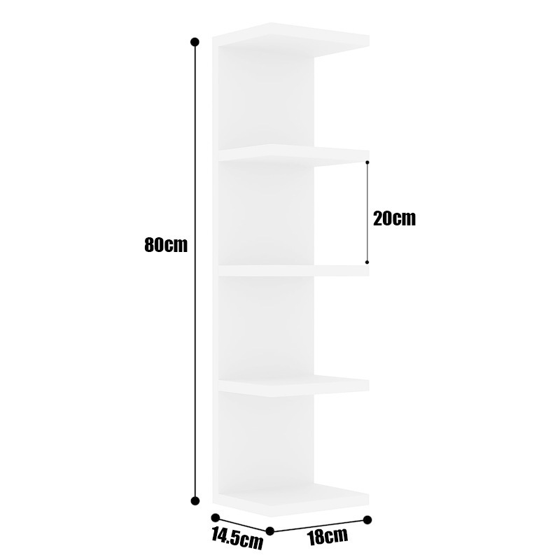 Type B 5-layer floating shelf white