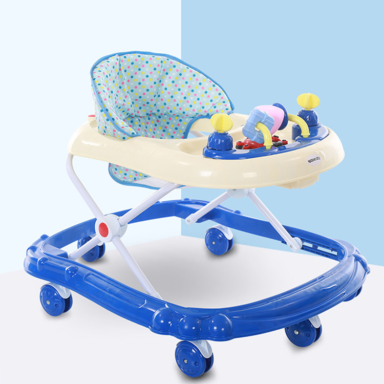 Walker multifuncional con disco musical anti-rollback y anti-O piernas plegable liviano