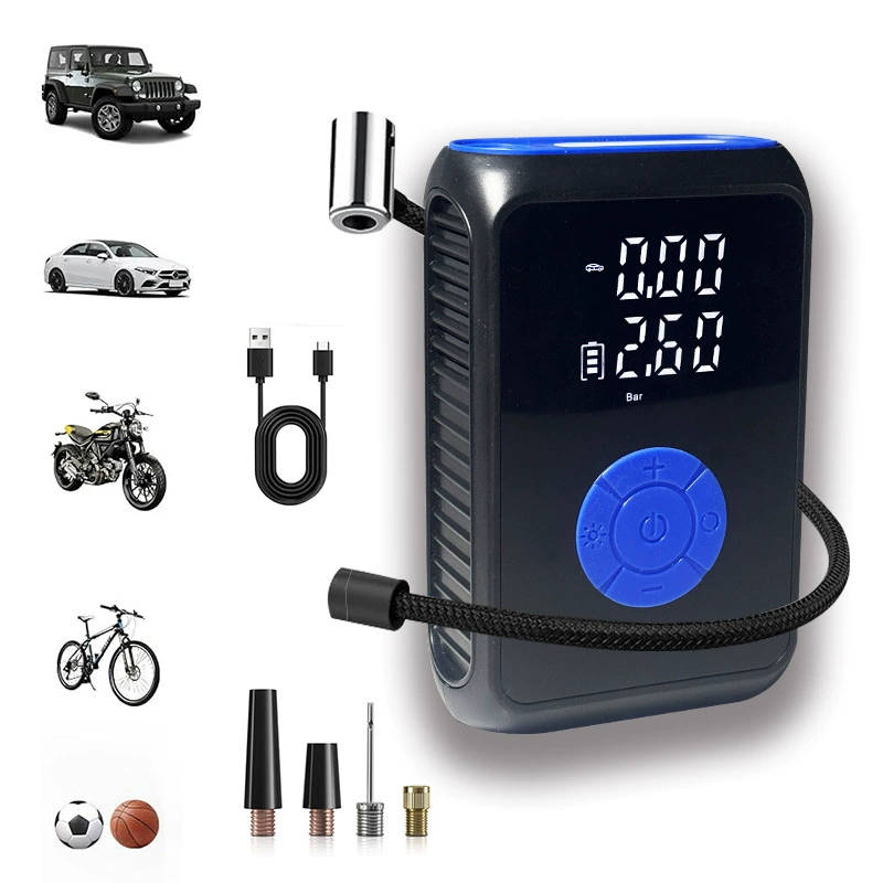 Автомобильный компрессор 2025 года выпуска, новый, настраиваемый OEM, многофункциональный, миниатюрный, портативный, беспроводной, с цифровым дисплеем, зарядка 7,4 В