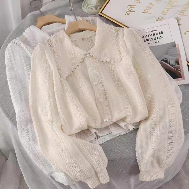 2021 Fall New Fashion: Very Elegant Women's Blouse with Doll Collar, White Shirt with Unique Design 2021 Fall New Fashion: Very Elegant Women's Blouse with Doll Collar, White Shirt with Unique Design