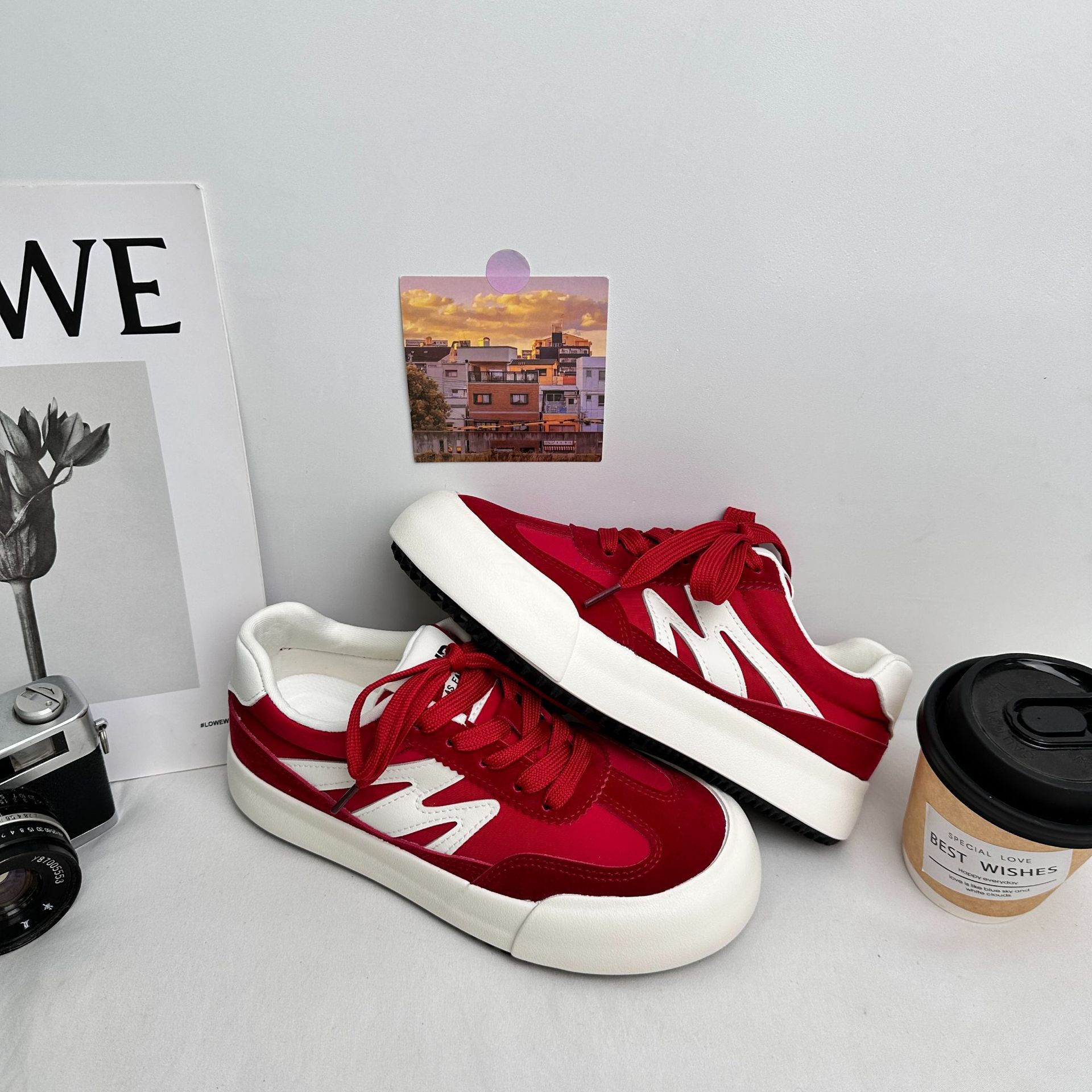 6626 plantillas de látex, zapatillas rojas explosivas, zapatos de mujer, nuevos zapatos blancos de primavera 2025, zapatos de entrenamiento alemanes originales de nicho image 8