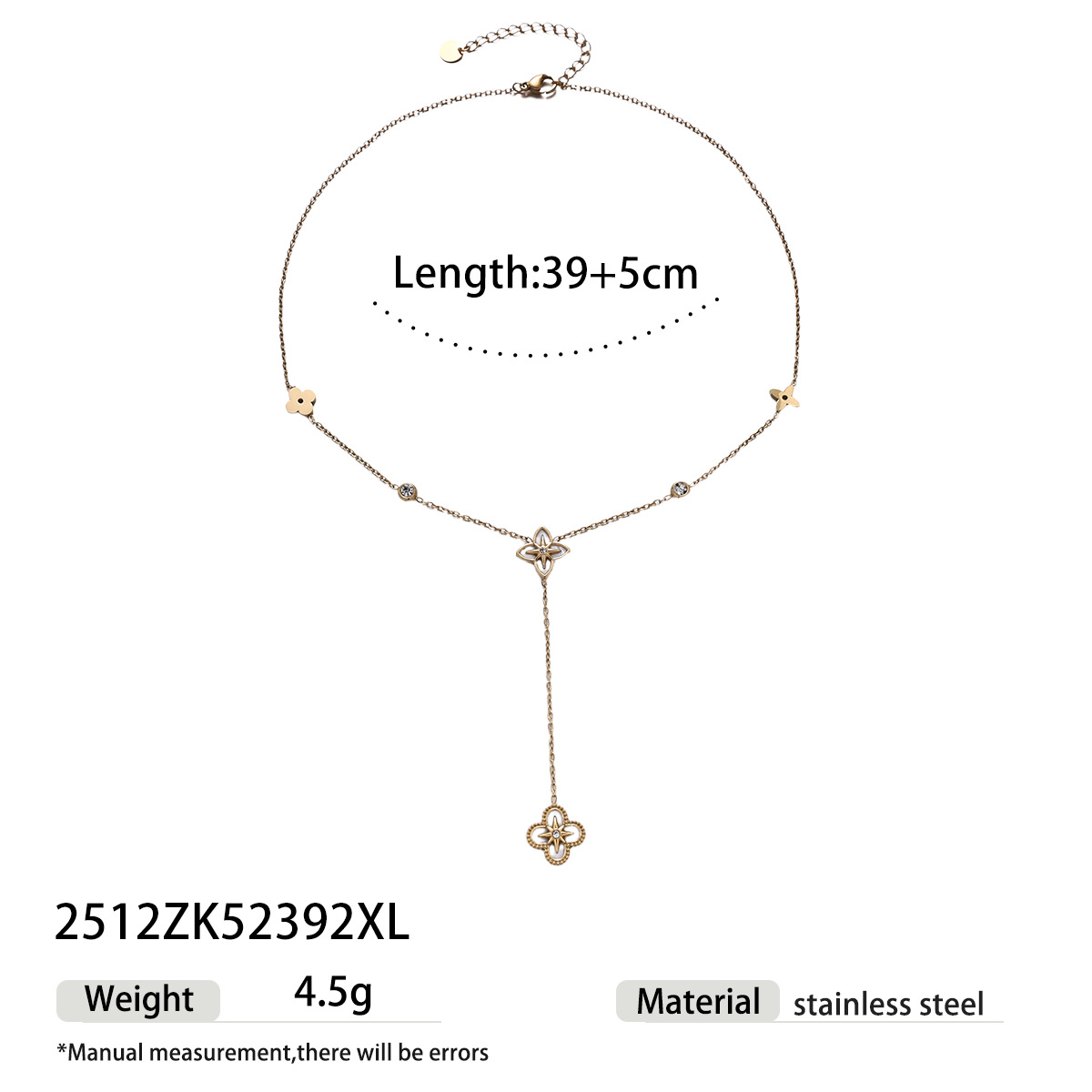 Collar de acero inoxidable de lujo ligero y nicho de moda estrella flor personalidad cadena de clavícula joyería de venta caliente transfronteriza