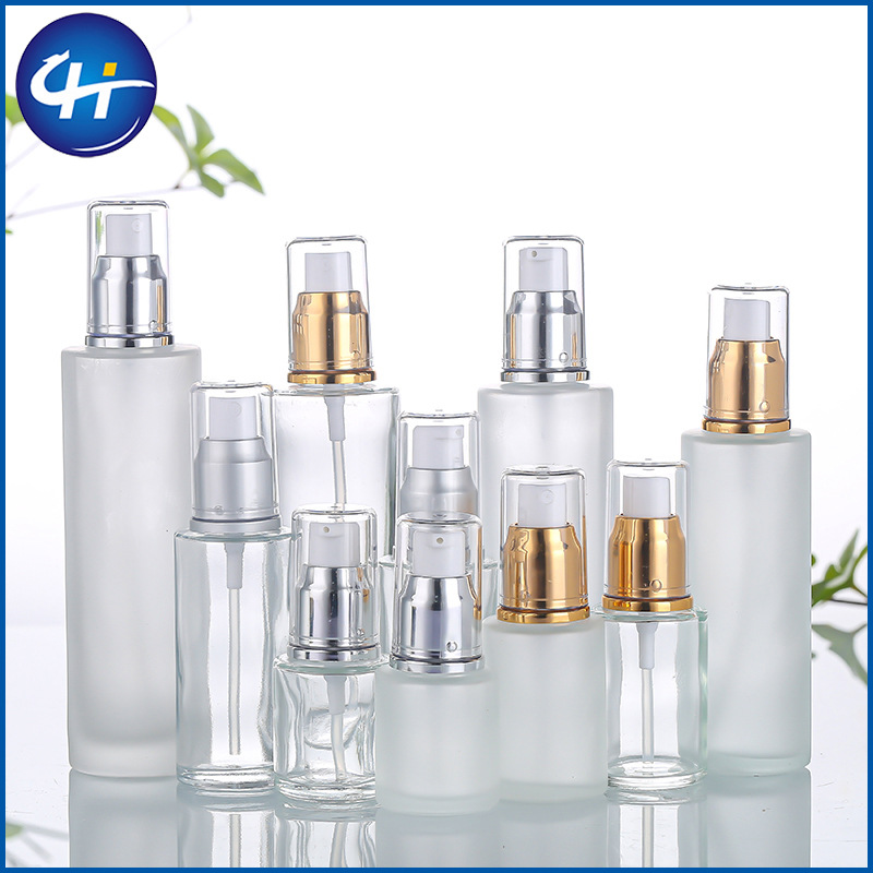 批发透明蒙砂玻璃20-120ml乳液瓶喷雾瓶30ml50ml100ml水乳分装瓶