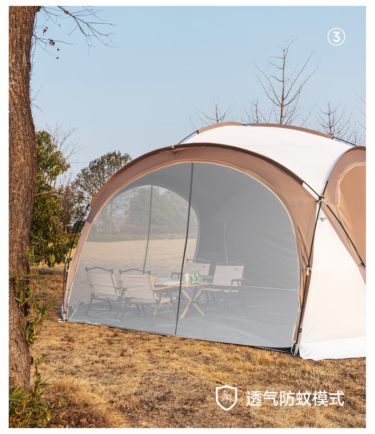 Explorer Vinyl Dome Canopy Tent Outdoor Rainproof Overnight Camping Gear Complete Set Sunshade Shelter