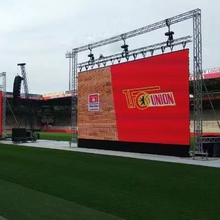 Outdoor P5 full-color LED display screen for football fields, new type of LED football floor-standing advertising screen