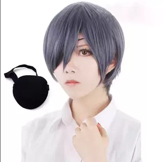 动漫cosplay黑执事夏尔假发男款凡多姆蓝灰色假毛假发厂家直销