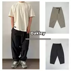 O@Kley Seersucker Summer Outdoor Lightweight Quick-Drying Breathable Workwear Functional Casual Pants Carrot Pants Trendy