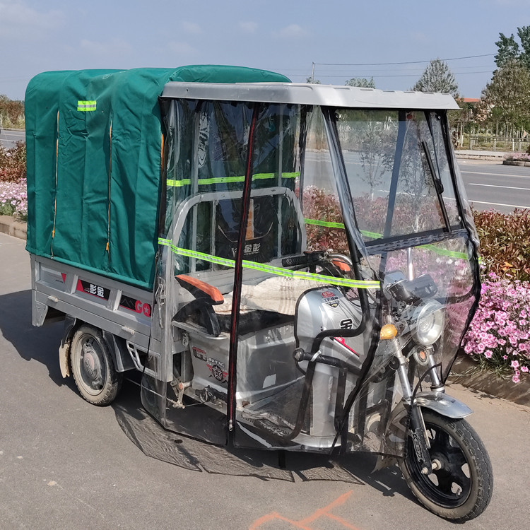 電動三輪車用雨よけ、強化ガラス製フロントキャノピー、日よけ、雨よけ、透明キャビンカバー|undefined