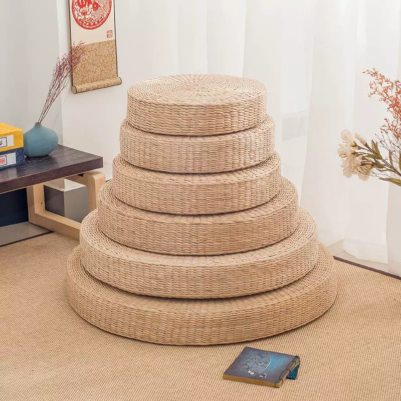 Лето кукурузная солома татами футон подушка йога подушка утолщенный медитация дрейфующий оконный коврик подушка из ротанга