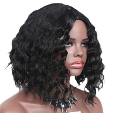 AliExpress pelucas transfronterizas mujeres Europa y los Estados Unidos venta caliente de lana rollo de rizos cortos de fibra química de alta temperatura cabeza completa en stock primero