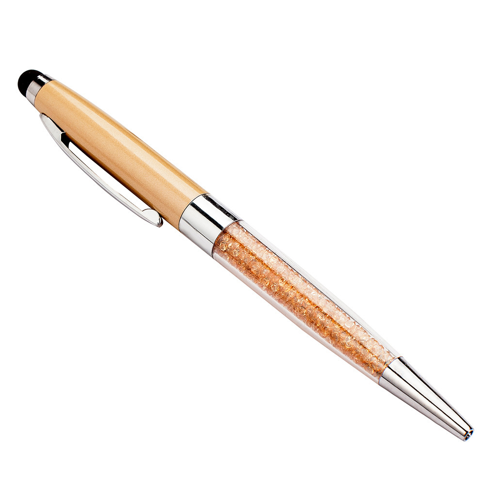 Bolígrafo de cristal de metal rotativo bolígrafo de diamante de escritura de papelería coreana bolígrafo de pantalla táctil