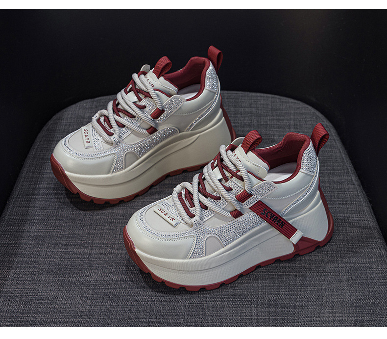 Giày sneaker nữ đế dày phong cách cổ điển phối lưới và da — Vàng lưới 5027-1, Đỏ da 5027, Xám lưới 5027-1, Đỏ lưới 5027-1 chi tiết 28