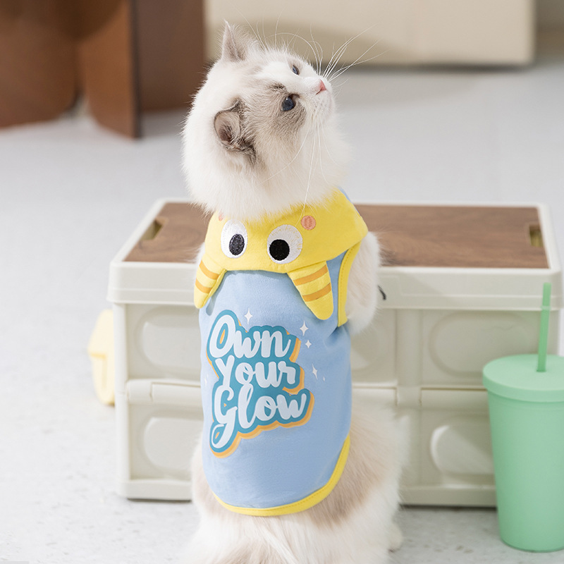 Gato primavera y verano monstruo collar gato pequeño gato chaleco gato sin pelo ropa de mascota felina Teddy chaleco perro pequeño