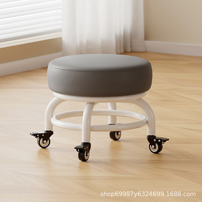 Rueda universal taburete pequeño polea doméstica taburete redondo para cambiar zapatos limpiador taburete bajo con artefactos mágicos para niños pequeños taburetes silenciosos