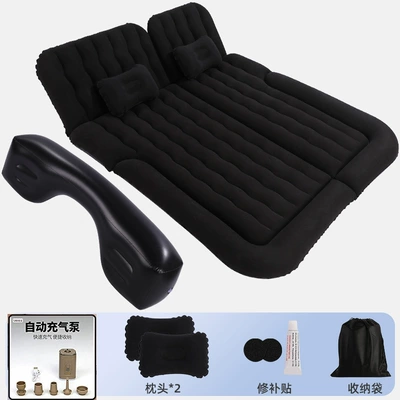 Vehicle-mounted inflatable bed – air mattress - 64-size-suv-trunk-long-bench-flocked-black-wireless-air-pump-camping-light