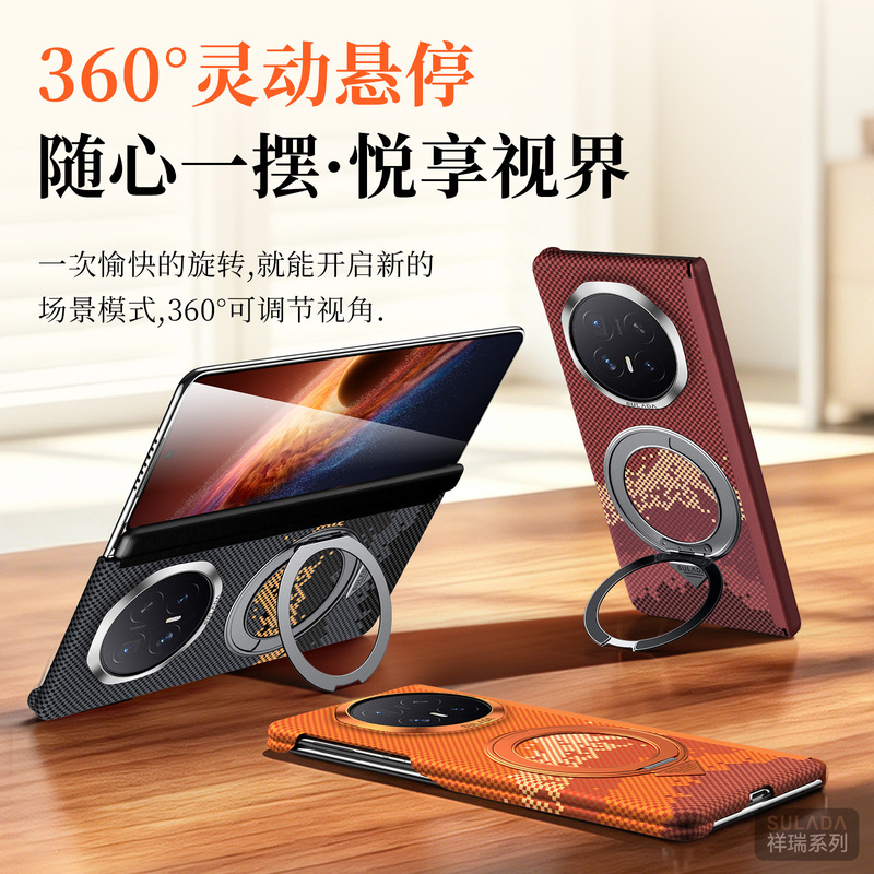 Honor V6 Kevlar Pattern Magnetic Stand Phone Case Sulada Xiangrui Suitable for Magicv5 Ultra-Thin Protective Case