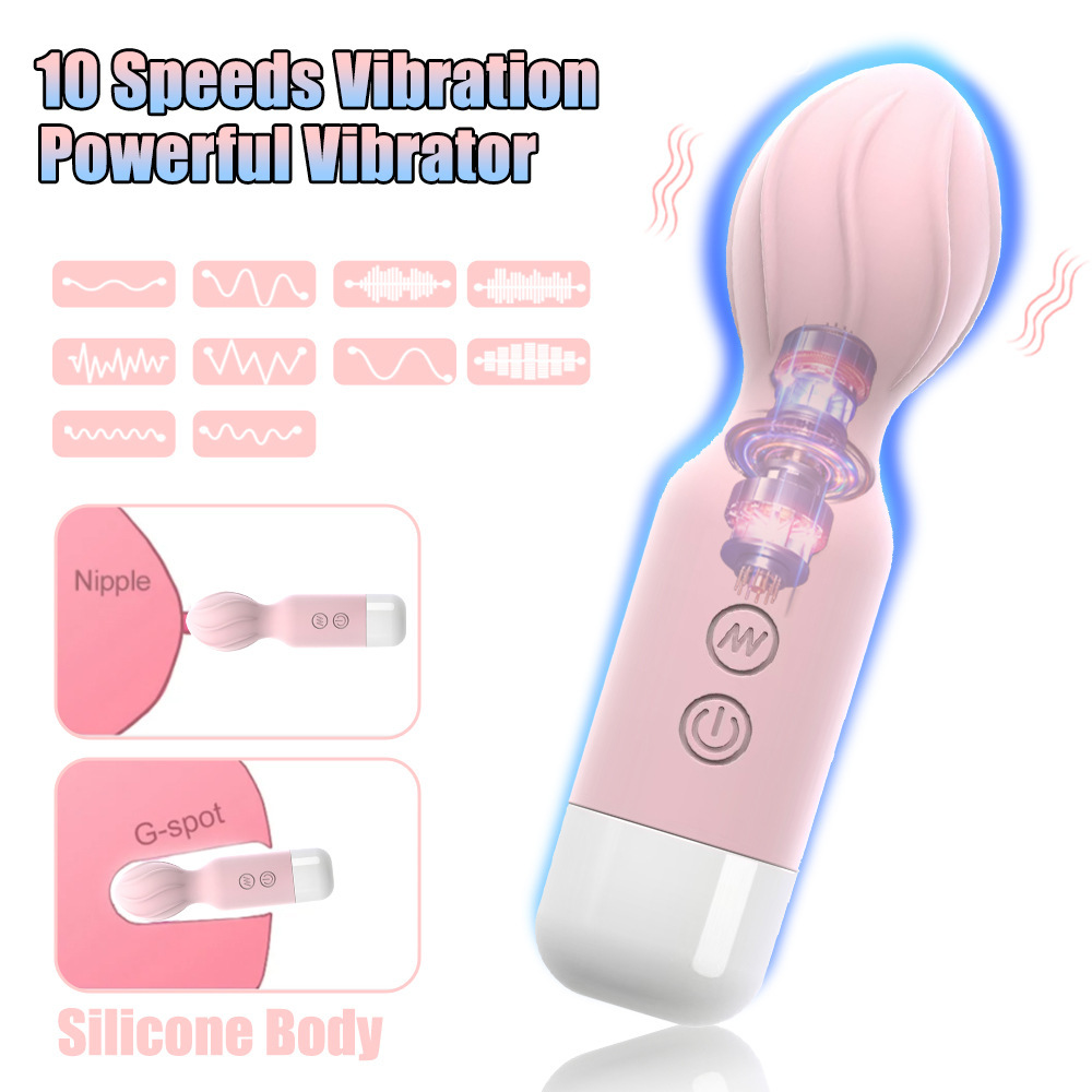 Mini wibrator av stick akumulatorowy silikonowy dla kobiet_voghion.com